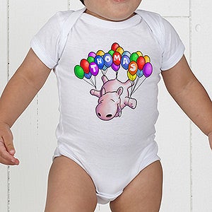 Personalized Baby Bodysuits   Floating Zoo Animals