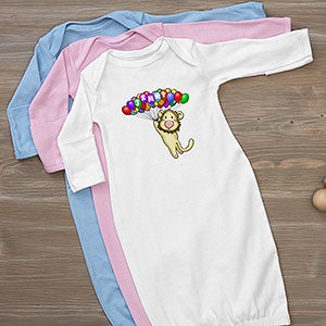 Floating Zoo Personalized Baby Gown