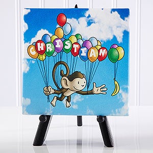 Personalized Kids Room Decor - Floating Zoo Table Top Canvas Print