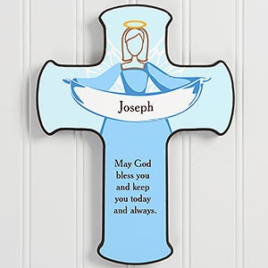 Angel Blessings Personalized 9.5-inch Wall Cross