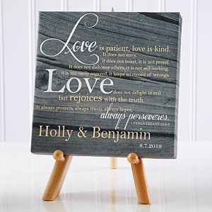 Personalized Desktop Canvas Prints - Love Is Patient - 5 1/2 x 5 1/2