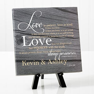 Personalized Desktop Canvas Prints - Love Is Patient - 8x8