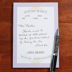 Personalized Notepads - From the Mom Of