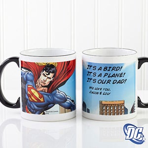 Personalized Superhero Coffee Mugs   Superman   Black Handle