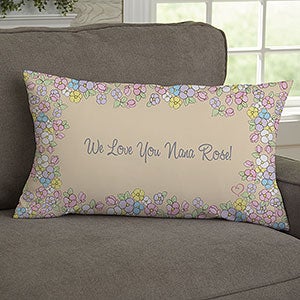 Personalized Lumbar Pillow - Precious Moments Flowers