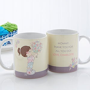 Personalized Mom Coffee Mugs - Precious Moments Flower Bouquet