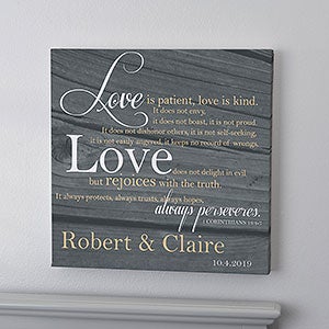 Love Is Patient 8x8 Personalized Canvas Print