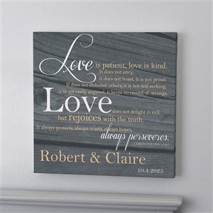 Love Is Patient 16x16 Personalized Canvas Print