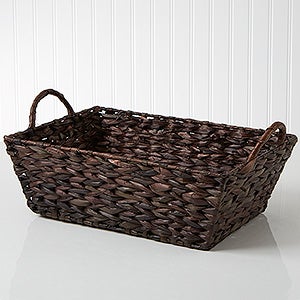 Mahogany Wicker Storage Basket