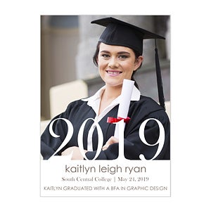 Personalized Photo Graduation Announcements - Proud Graduate - Vertical - Set of 5