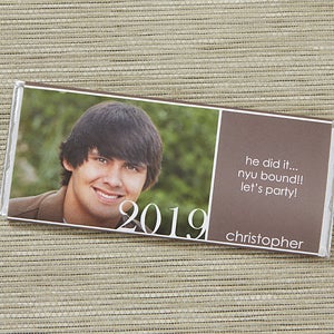 Personalized Graduation Party Favors - Photo Candy Bar Wrappers - Set of 12