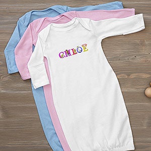 Personalized Baby Gown - Alphabet Animals