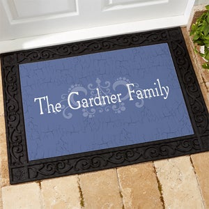 Personalized Our Family Getaway Rubber Back Doormat