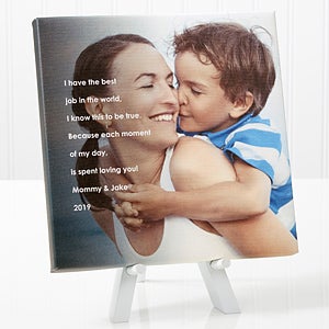 Personalized Photo Tabletop Canvas Print for Her - Photo Sentiments - 8x8