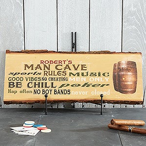 Man Cave Rules Personalized Basswood Plank