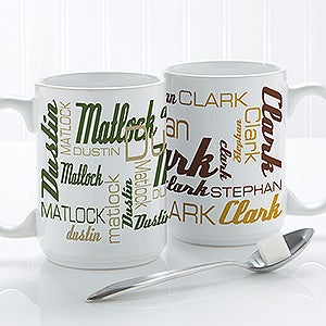 Personalized Large Coffee Mugs - Signature Style For Him