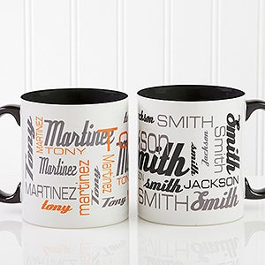 Personalized Coffee Mugs - Signature Style For Him - Blank Handle