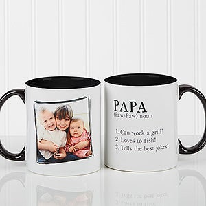 Definition Of Dad/Grandpa Photo Coffee Mug 11oz.- Black