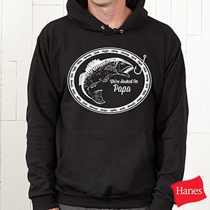 Fathers Day Gifts    Personalized Black Fishing Sweatshirts   Were Hooked On