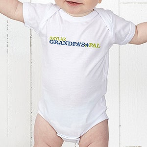 Fathers Day Gifts    Personalized Grandchild Baby Bodysuit   Grandpas Favorite