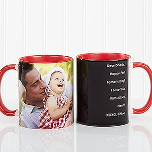 Photo Sentiments For Him Personalized Coffee Mug 11oz.- Red