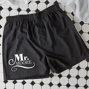 The Happy Couple Personalized Black Boxer Shorts