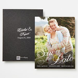 Personalized Save The Date Photo Cards - Simply Elegant - Set of 12