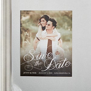 Personalized Save The Date Photo Magnets - Simply Elegant - Set of 12