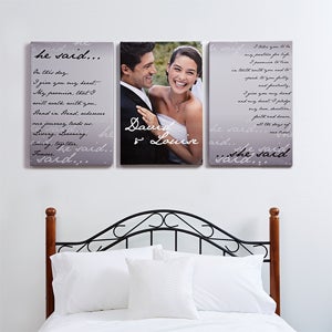 Wedding Vow Photo Split-Panel Canvas - 24x36