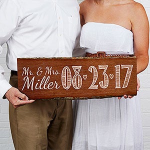 Our Wedding Date Personalized Plank Sign