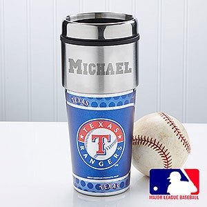 Personalized Baseball Travel Mugs   Texas Rangers