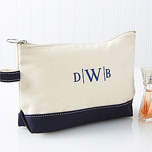 Embroidered Canvas Makeup Bag  Monogram