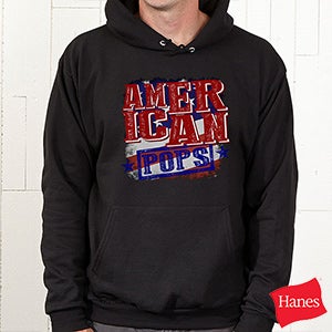 Fathers Day Gifts    America Personalized Black Hooded Sweatshirt