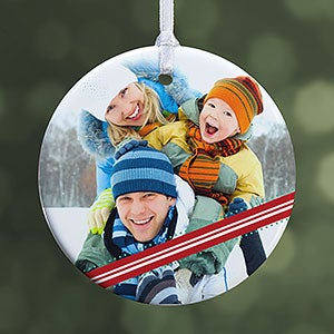 Personalized Photo Christmas Ornaments - Candy Cane - 1-Sided