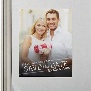 Personalized Photo Save The Date Magnets - Meet In The Middle - Set of 12