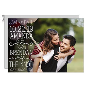 Personalized Wedding Save The Date Cards - Lucky In Love - Set of 12