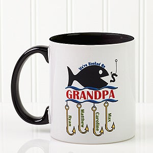 Hooked On You Personalized Coffee Mug 11oz.- Black