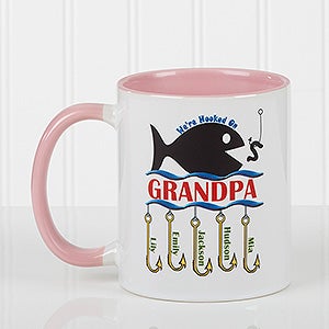 Hooked On You Personalized Coffee Mug- 11oz.- Pink