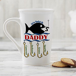 Personalized Latte Mug For Fishermen - Hooked On You