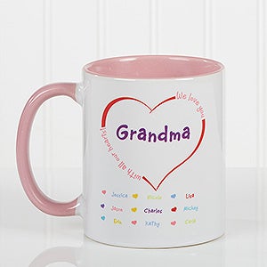 All Our Hearts Personalized Coffee Mug 11oz.- Pink