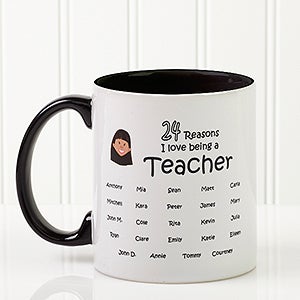 Personalized Grandparent Coffee Mugs - So Many Reasons - Black Handle