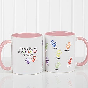 Hands Down Personalized Coffee Mug 11 oz.- Pink