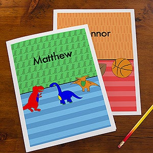 Personalized Boys Folders - Sports, Cars, Dinosaurs & Robots