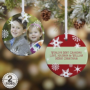 2-Sided Snowflake Personalized Photo Ornament