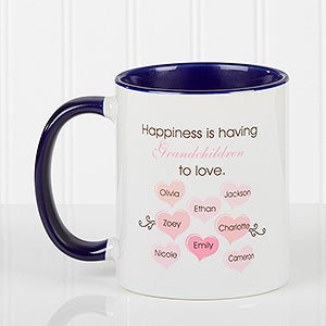 What Is Happiness? Personalized Coffee Mug 11 oz.- Blue