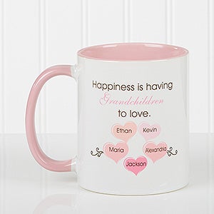 What Is Happiness? Personalized Coffee Mug 11 oz.- Pink