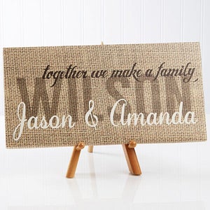 Together We Make A Family Personalized Canvas Print- 5½ x 11