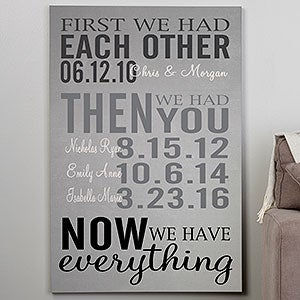 First We Had Each Other 32x48 Personalized Canvas Print