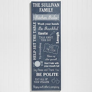 Kitchen Rules Personalized Canvas Print- 12 x 36