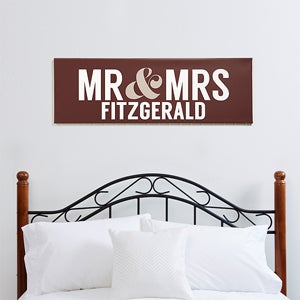 Mr. and Mrs. Personalized Canvas Print- 12 x 36